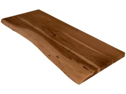SAM Holzplatte Arya mit Echter Baumkante Einseitig 90 x 30 cm Akazienholz Nussbaum* Regale Massivholz