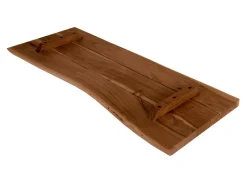 SAM Holzplatte Arya mit Echter Baumkante Einseitig 90 x 30 cm Akazienholz Nussbaum* Regale Massivholz