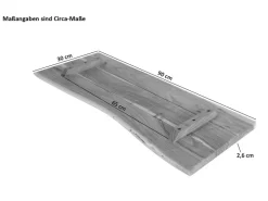 SAM Holzplatte Arya mit Echter Baumkante Einseitig 90 x 30 cm Akazienholz Nussbaum* Regale Massivholz