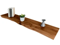 SAM Holzplatte Arya mit Echter Baumkante Einseitig 140 x 30 cm Akazienholz Nussbaum* Regale Massivholz|Sideboards