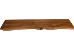 SAM Holzplatte Arya mit Echter Baumkante Einseitig 140 x 30 cm Akazienholz Nussbaum* Regale Massivholz|Sideboards