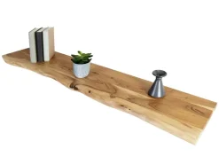 SAM Holzplatte Arya mit Echter Baumkante Einseitig 120 x 30 cm Akazienholz Natur* Regale Massivholz