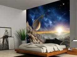 Sanders & Sanders Fototapete Universum Blau und Beige 360 x 270 cm 600489* Fototapeten