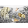 Sanders & Sanders Poster Dschungeltiere Grau 0,75 x 1,7 m 601265