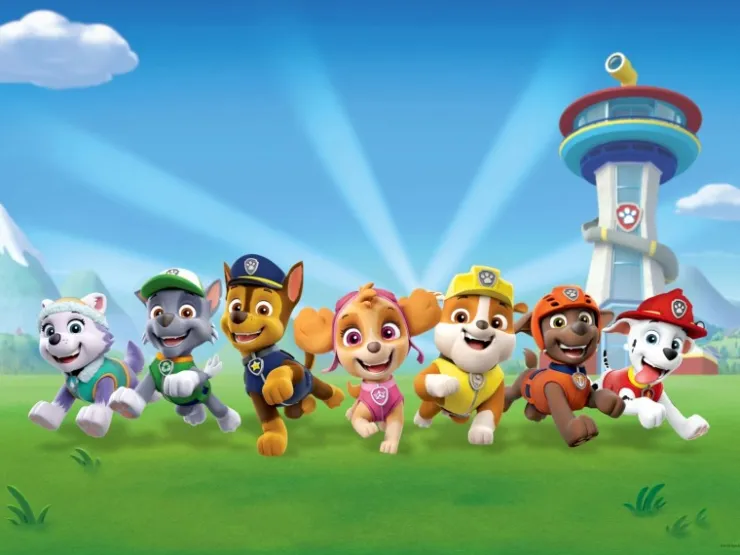 Sanders & Sanders Poster Paw Patrol Blau und Grün 160 x 110 cm 600674