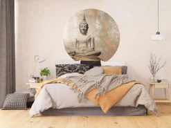 Sanders & Sanders Selbstklebende Runde Tapete Budha Beige Ø 140 cm 601126