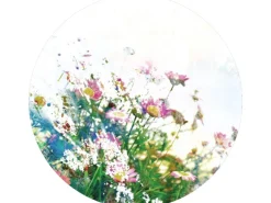 Sanders & Sanders Selbstklebende Runde Tapete Blumen Grün Rosa und Weiß Ø 70 cm 601088* Wandtattoos