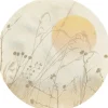 Sanders & Sanders Selbstklebende Runde Tapete Landschaft Sandbeige Ø 125 cm 612354* Wandtattoos