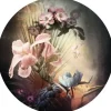 Sanders & Sanders Selbstklebende Runde Tapete Blumen Rosa Blau und Grün Ø 125 cm 611736* Wandtattoos