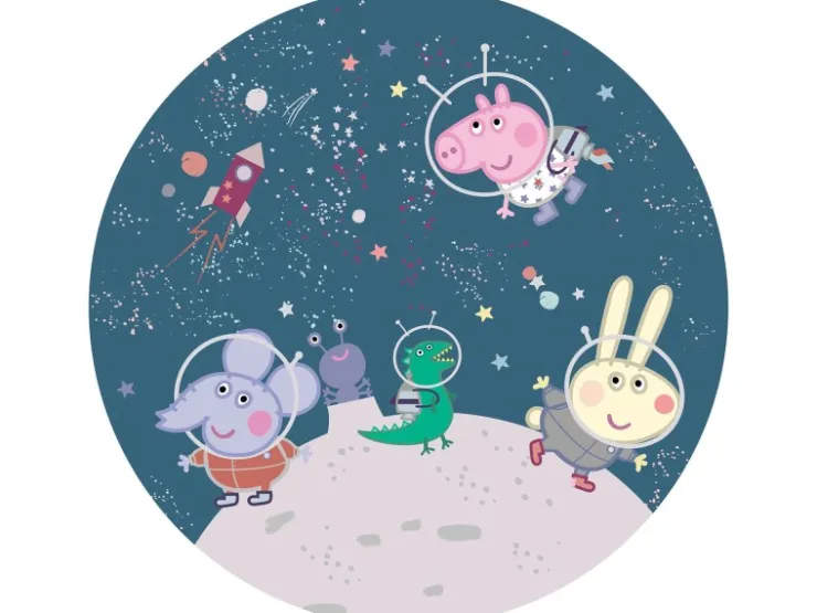Sanders & Sanders Selbstklebende Runde Tapete Peppa Wutz Dunkelblau Ø 70 cm 601298* Wandtattoos