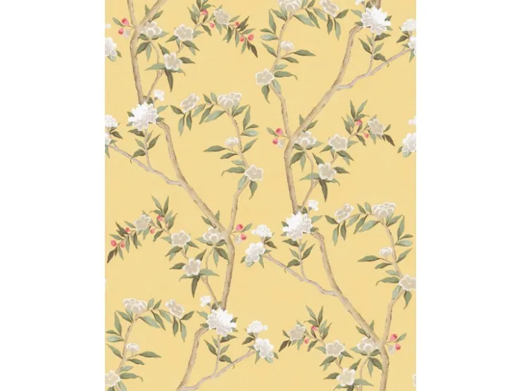 Sanders & Sanders Tapete Blumen Gelb und Grün 53 cm x 10 m* Dekorative Tapeten
