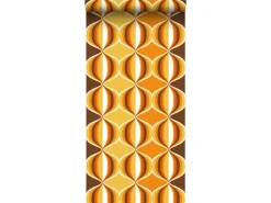 Sanders & Sanders Tapete Retro-Ornamente Gelb Braun und Orange 53 cm x 10.05 m* Dekorative Tapeten