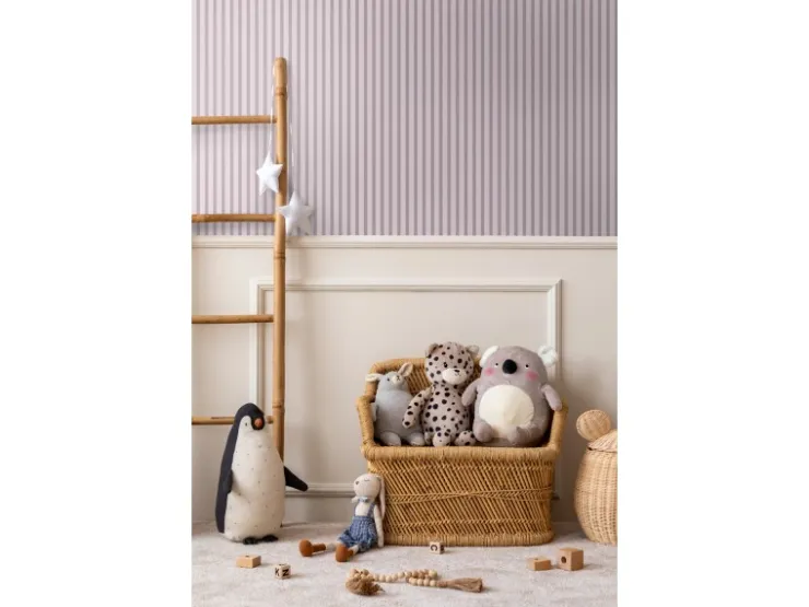Sanders & Sanders Tapete Streifenmuster Lila 50 x 900 cm* Dekorative Tapeten