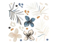Sanders & Sanders Wandtattoo Blumenmuster Beige Blau und Orange 30 x 30 cm 601330* Wandtattoos