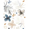 Sanders & Sanders Wandtattoo Blumenmuster Beige Blau und Orange 85 x 65 cm 601352* Wandtattoos