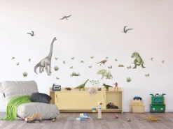 Sanders & Sanders Wandtattoo Dinosaurier Grün 85 x 65 cm 601355* Wandtattoos