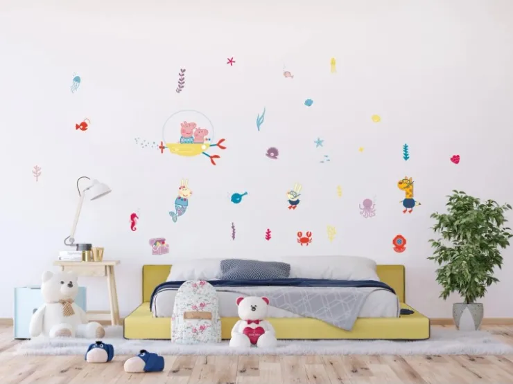 Sanders & Sanders Wandtattoo Peppa Wutz Multicolor 85 x 65 cm 601360