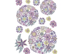 Sanders & Sanders Wandtattoo Blumen Lila Rosa und Gelb 65 x 85 cm 600274* Wandtattoos
