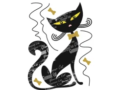 Sanders & Sanders Wandtattoo Katze Schwarz 42,5 x 65 cm 600320