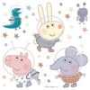 Sanders & Sanders Wandtattoo Peppa Wutz Multicolor 30 x 30 cm 601339