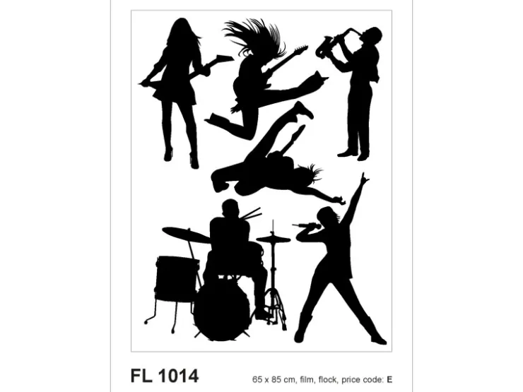 Sanders & Sanders Wandtattoo Rock'N'Roll Schwarz 65 x 85 cm 600297* Wandtattoos