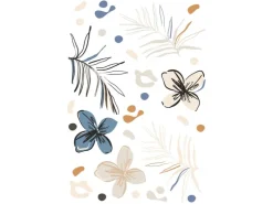 Sanders & Sanders Wandtattoo Blumenmuster Beige Blau und Orange 65 x 42.5 cm 601341* Wandtattoos