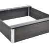 Sandkasten WPC Grau 110 cm x 110 cm x 32 cm