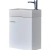 Sanicomfort Einzelwaschtisch 45 cm Weiß Hochglanz Ohne Softclose* Weißlacke