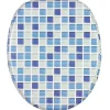 Sanilo WC Sitz mit Absenkautomatik Mosaik Blau, Hochwertiger und Stabiler Toilettendeckel aus Holz
