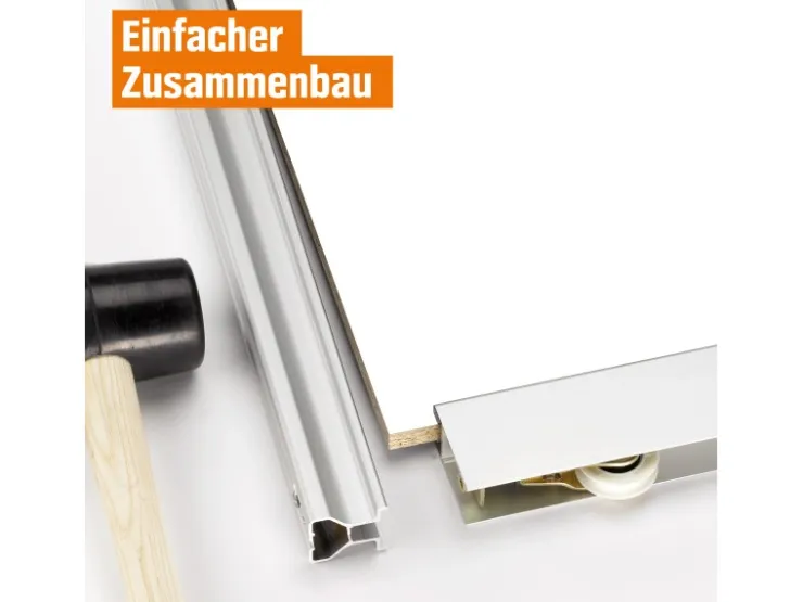 Skyscope Schiebetür-Bau-Set Kniestock Profil Silber Dekor 1022 x 1400 mm* Sideboards