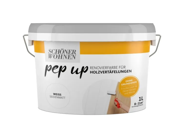 SCHÖNER WOHNEN-Farbe Schöner Wohnen pep up Renovierfarbe für Holzvertäfelungen 1 l* Weißlacke|Buntlacke