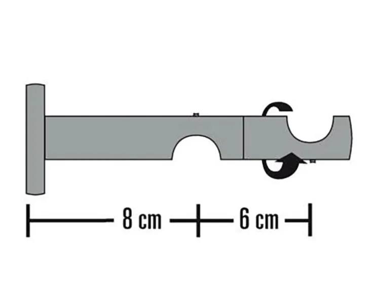 Schöner Wohnen Kollektion Schöner Wohnen Wandhalter Leon 2-läufig für Gardinenstangen Ø 20 mm