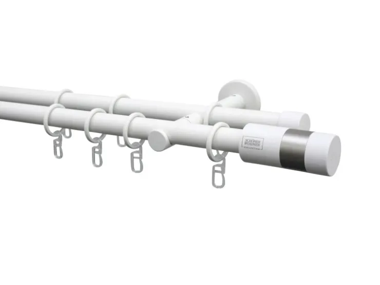 Schöner Wohnen Kollektion Schöner Wohnen Wandhalter Leon 2-läufig für Gardinenstangen Ø 20 mm