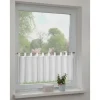 Sehlbach Bistrogardine mit Schlaufen Shiny Border 135 cm x 45 cm Weiß* Vitrinen