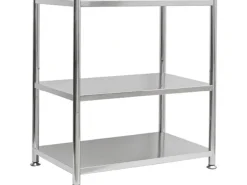 shelfr Edelstahl Schwerlastregal bis 60 kg auf 3 Ebenen 61 x 36 x 82 cm* Flaschenregale|Schwerlastregal