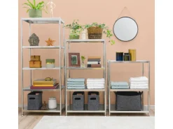 shelfr Edelstahl Schwerlastregal bis 60 kg auf 3 Ebenen 61 x 36 x 82 cm* Flaschenregale|Schwerlastregal