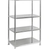 shelfr Edelstahl Schwerlastregal bis 150 kg auf 4 Ebenen 74 x 41 x 109 cm* Metallregale|Schwerlastregal
