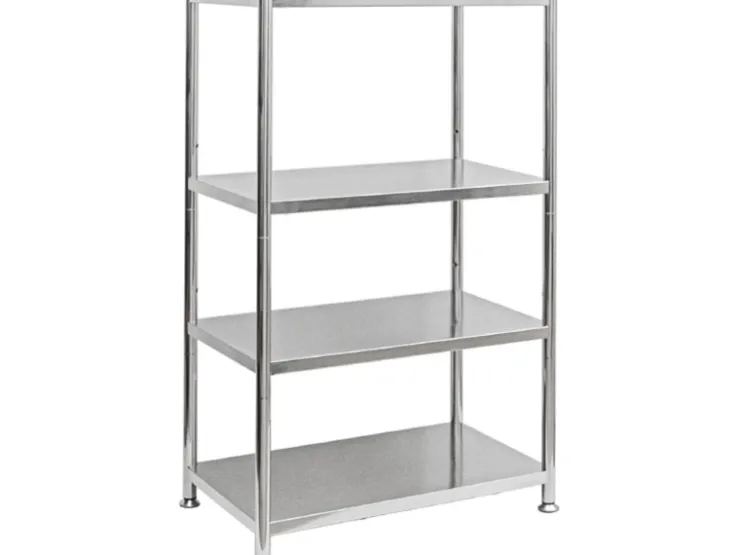 shelfr Edelstahl Schwerlastregal bis 150 kg auf 4 Ebenen 74 x 41 x 109 cm* Metallregale|Schwerlastregal