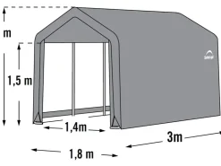 Shelter Logic ShelterLogic Foliengerätehaus 5,4 m² Grau 180 cm x 300 cm