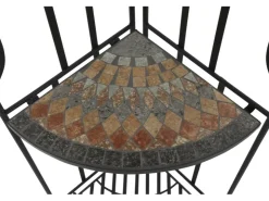 Siena Garden Eckregal Prato Eisen 63 cm x 29 cm x 142 cm Schwarz Mosaik* Eckregale|Mosaik