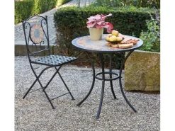 Siena Garden Gartentisch Prato Rund Schwarz Ø 60 cm* Mosaik