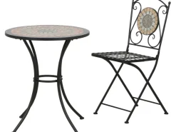Siena Garden Gartentisch Prato Rund Schwarz Ø 60 cm* Mosaik