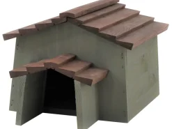 Siena Garden Igelhaus Kiefer Olive und Braun 55 cm x 38 cm x 28 cm FSC®* Kleintierbedarf