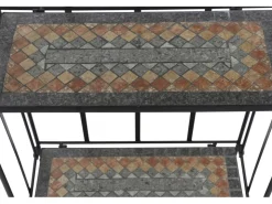 Siena Garden Regal Prato 63 cm x 29 cm x 142 cm Schwarz Mosaik* Mosaik|Weitere Regale