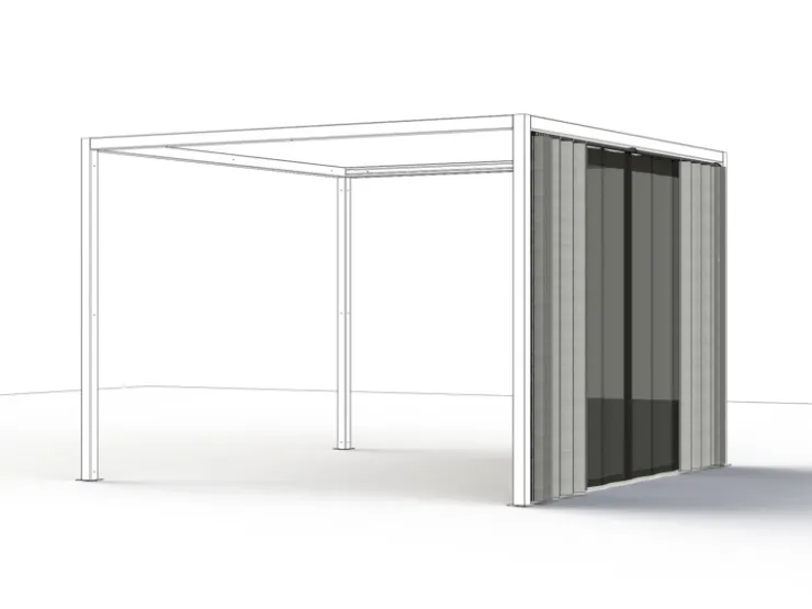 Siena Garden Seitenteile für Schattenmanufaktur Silber-Grau 300 cm x 210 cm