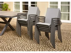 Siena Garden Stapelsessel Velia Alu 56 cm x 66 cm x 89 cm Anthrazit* Stühle