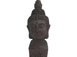 Silex Buddha Kopf Grau Leichtzement 16 cm x 16 cm x 38 cm