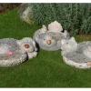 Silex Deko Katze mit Schale Hellgrau Polyresin 35 cm x 30 cm x 15 cm* Vogeltränken