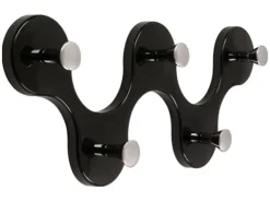 Siro Hakenleiste 01047 Kunststoff Schwarz Chrom Länge 248 mm 5 Haken