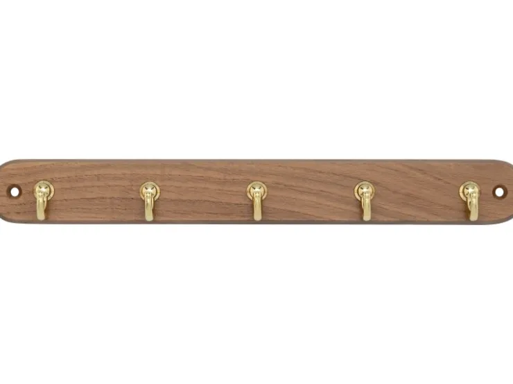 Siro Schlüsselleiste 749 Metall Eiche Messing Länge 300 mm 5 Haken FSC®